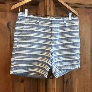tommy hilfiger womens striped blue/white shorts